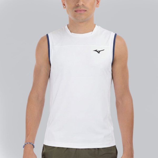 Men's T-Shirt Padel Mizuno Stargazer Shadow Tank  White 62GAD00101