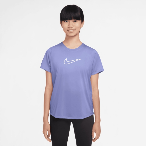 Top y Camisas Padel Niña Nike DriFIT One Camiseta Nina  Light Thistle/White FZ5600569