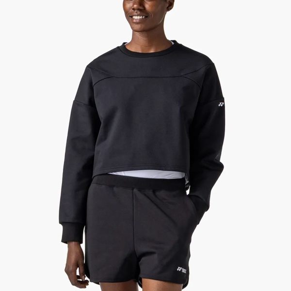 Women's Padel Shirts & Hoodies Yonex Practice Crop Sweatshirt  Black ABDPY37007N