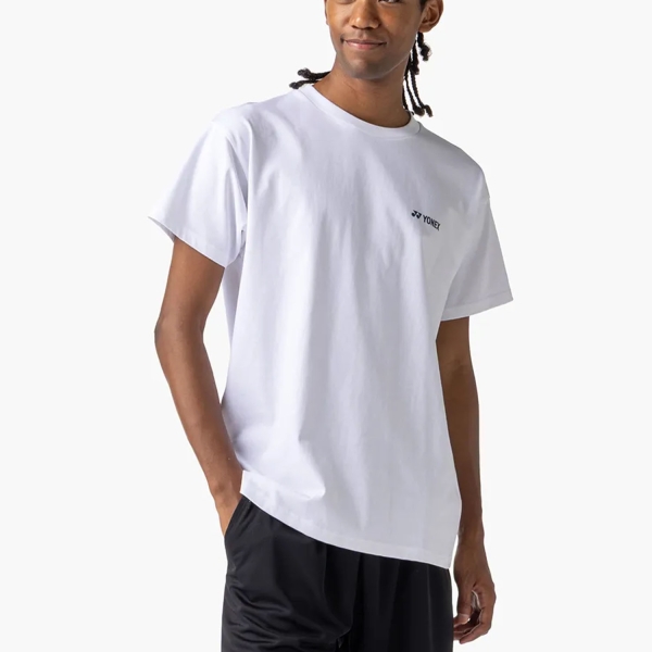 Camiseta Padel Hombre Yonex Practice Crew Logo Camiseta  White ABUPY16878B