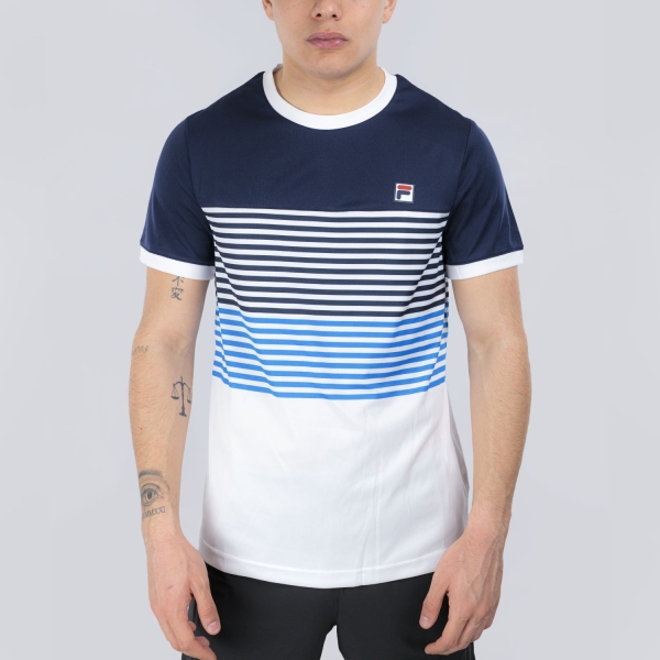Men's T-Shirt Padel Fila BB 1983 TShirt  White/Navy/Simply Blue Comb FBM2613500157