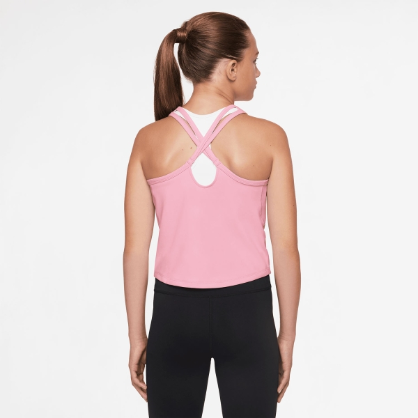 Nike One Fitted Canotta Bambina - Med Soft Pink/White