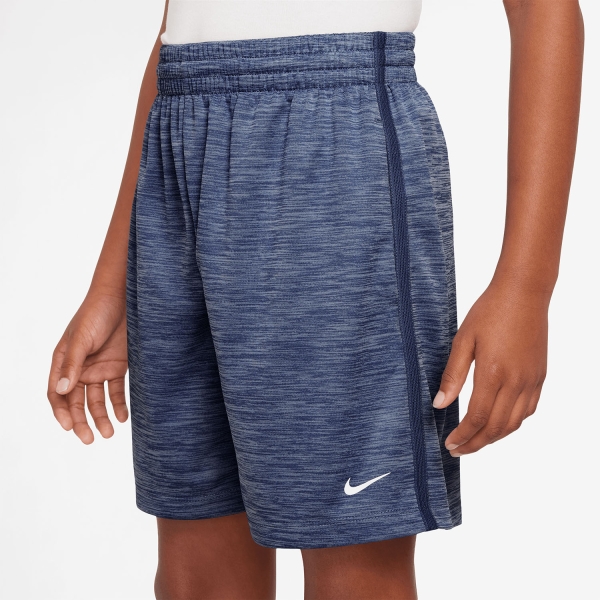 Nike Dri-FIT 5in Shorts Niños - Midnight Navy/Work Blue/Heather/White