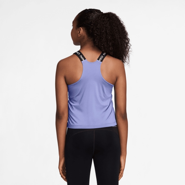 Nike Pro Dri-FIT Top Niña - Light Thistle/Black/White
