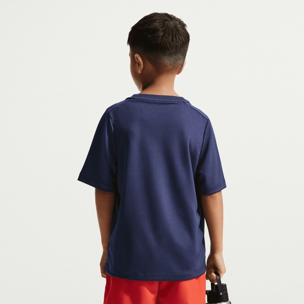Nike Multi Swoosh Maglietta Bambino - Midnight Navy/White