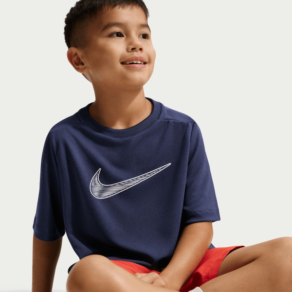 Nike Multi Swoosh Maglietta Bambino - Midnight Navy/White