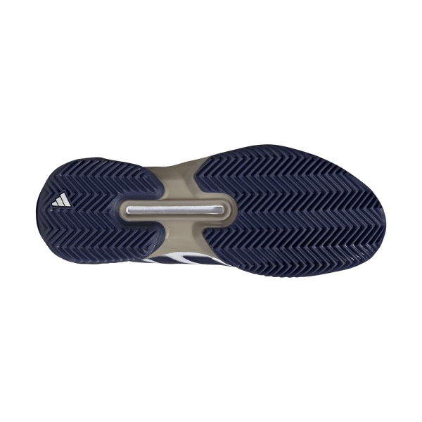 adidas ADIZERO Ubersonic 5 Clay - FTWR White/Dark Blue/Silver Metallic