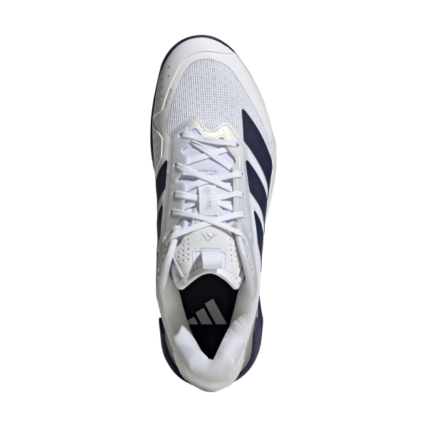 adidas ADIZERO Ubersonic 5 Clay - FTWR White/Dark Blue/Silver Metallic