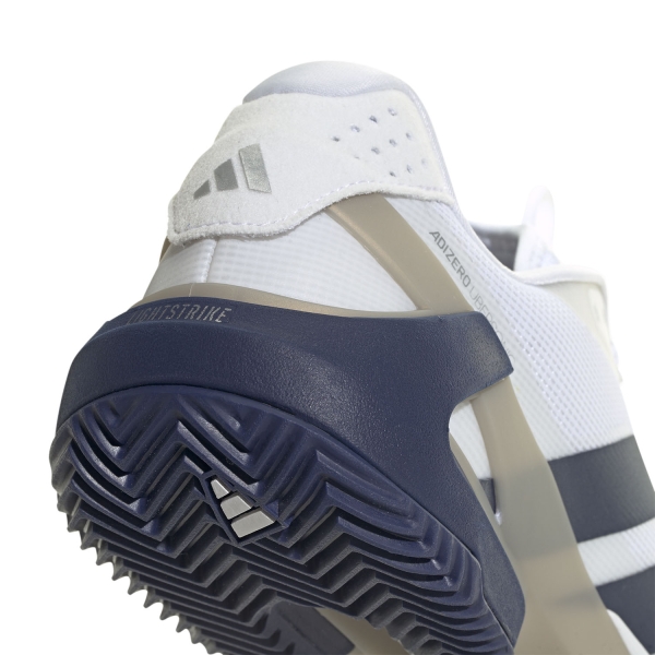 adidas ADIZERO Ubersonic 5 Clay - FTWR White/Dark Blue/Silver Metallic