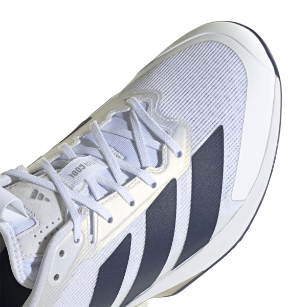 adidas ADIZERO Ubersonic 5 Clay - FTWR White/Dark Blue/Silver Metallic