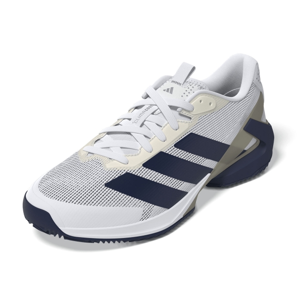 adidas ADIZERO Ubersonic 5 Clay - FTWR White/Dark Blue/Silver Metallic