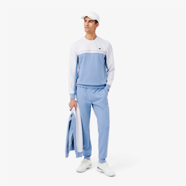 Lacoste Colorblock Felpa - Blanc/Bleu Clair