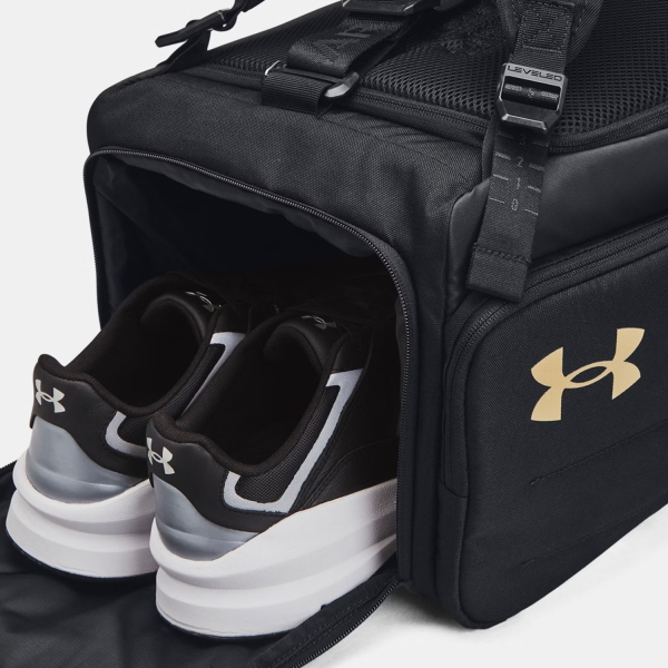 Under Armour Contain Duo Small Duffle - Black/Metallic Gold