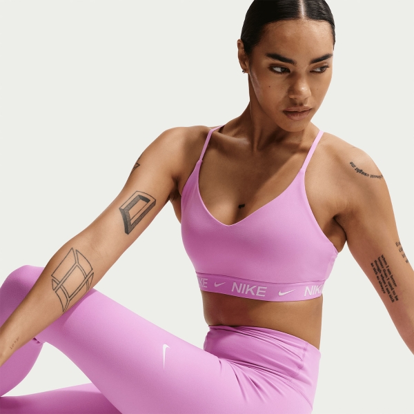Nike Indy Swoosh Sujetador Deportivo - Light Magenta/White