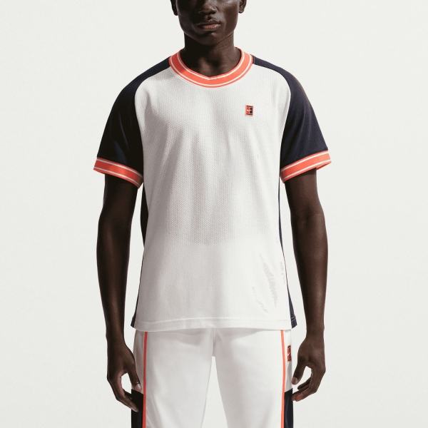 Maglietta Padel Uomo Nike Court Heritage Logo Maglietta  Sail/Dark Obsidian FN0318133