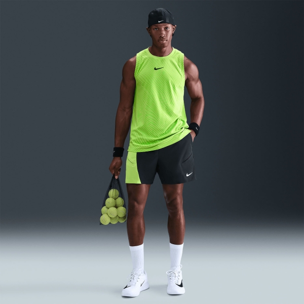 Nike Dri-FIT Court Slam 6in Shorts - Black/Mean Green/White