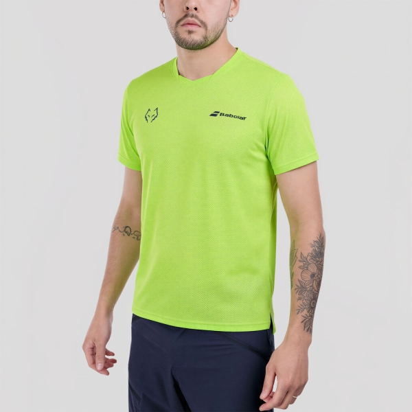 Camiseta Padel Hombre Babolat Juan Lebron Crew Camiseta  Green Flash 6MF260118013