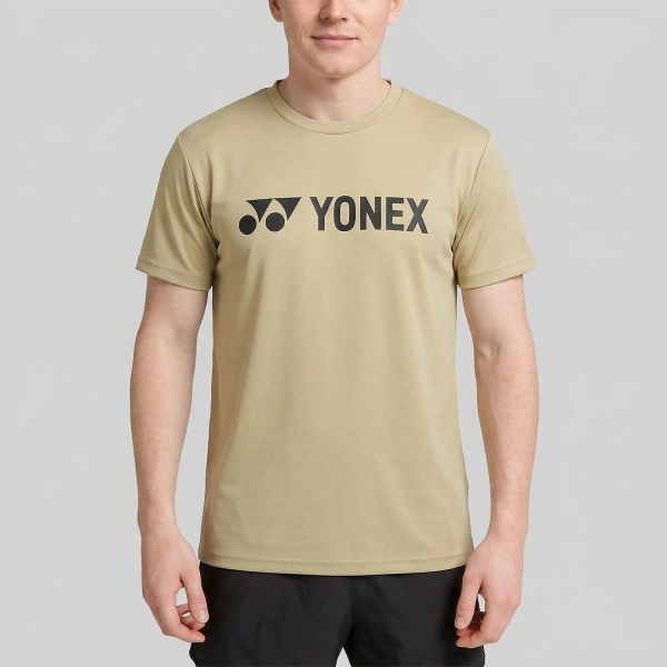 Camiseta Padel Hombre Yonex Practice Y Logo Camiseta  Khaki Beige ABUPY16856KB