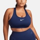 Nike Swoosh Dri-FIT Sujetador Deportivo - Midnight Navy/White