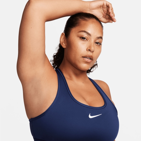 Nike Swoosh Dri-FIT Sujetador Deportivo - Midnight Navy/White