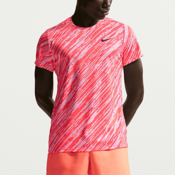 Maglietta Padel Uomo Nike Court Victory Printed Maglietta  Pink Foam/Black IB1530663