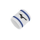 Mizuno Logo Small Wristbands - White/Ultramarine