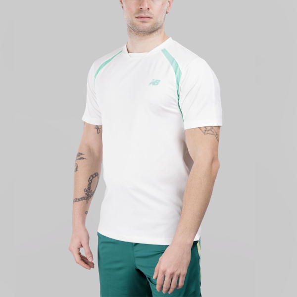 Men's T-Shirt Padel New Balance Tournament Dry TShirt  White MT61L02KWT