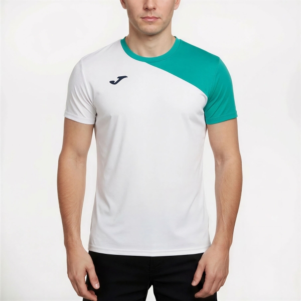Camiseta Padel Hombre Joma Challenge Deuce Camiseta  White/Green 104490.200