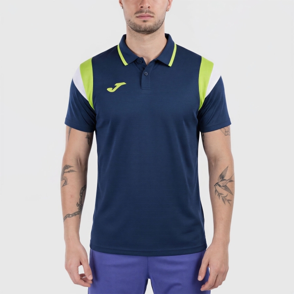 Polo Padel Hombre Joma Terra Polo  Dark Navy/Lime 105215.326
