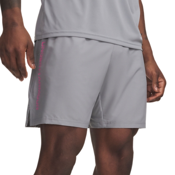 Shorts Padel Hombre Under Armour Woven Split 9in Shorts  Steel/Pink Frenzy 13833560035
