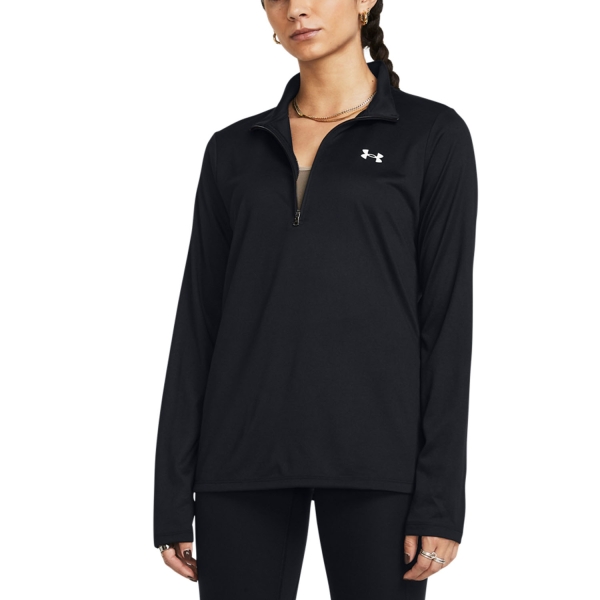Women's Padel Shirts & Hoodies Under Armour Tech Solid Shirt  Black/White 13842240001