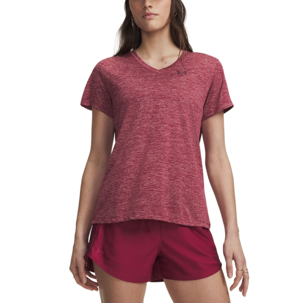 Women's Padel T-Shirt and Polo Under Armour Tech Twist Classic TShirt  Claret/Ox Blood 13842270622