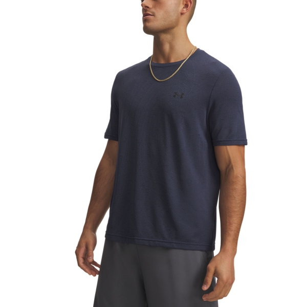 Men's T-Shirt Padel Under Armour Vanish Seamless TShirt  Downpour Gray/Ultimate Black 60106030044