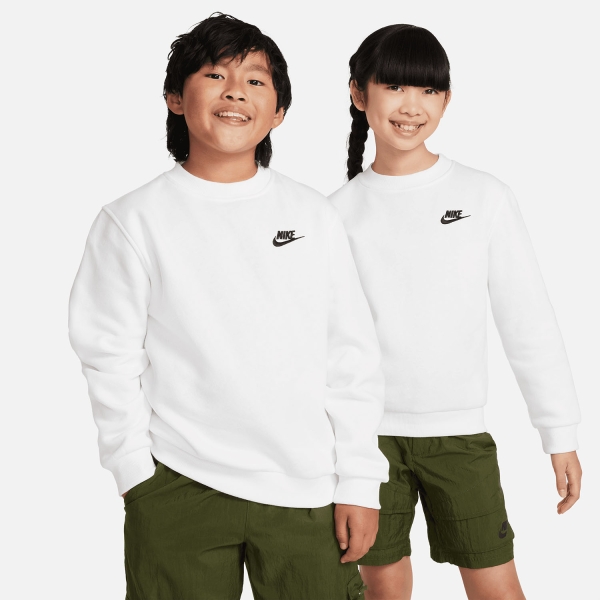 Boy's Padel Suit and Hoody Nike Sportswear Club Sweatshirt Junior  White/Black FD3006100