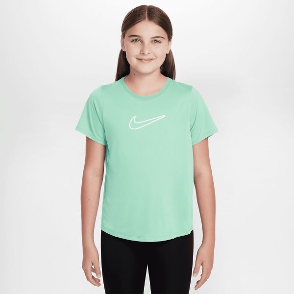 Girl's Padel Tanks and Shirts Nike DriFIT One TShirt Girl  Arctic Green/White FZ5600326