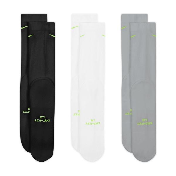 Nike Everyday Elevated x 3 Calcetines - White/Black/Grey