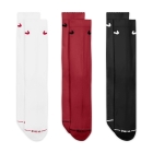 Nike Everyday Elevated x 3 Calcetines - White/Burgundy/Black