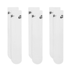 Nike Everyday Elevated Dri-FIT Crew x 3 Socks - White Nike Everyday Elevated Dri-FIT Crew x 3 Socks - White