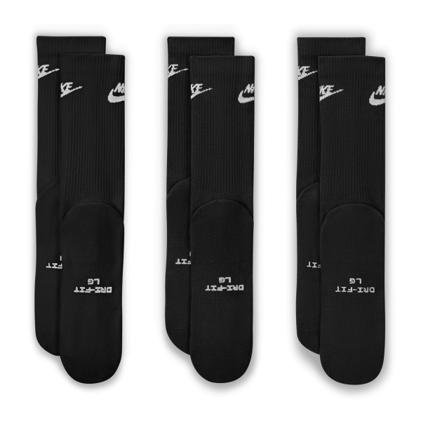 Nike Everyday Elevated Dri-FIT Crew x 3 Calcetines - Black