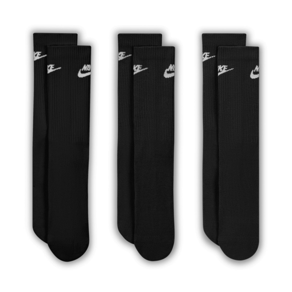 Nike Everyday Elevated Dri-FIT Crew x 3 Calcetines - Black