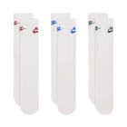 Nike Everyday Elevated Dri-FIT Crew x 3 Socks - White/Red Nike Everyday Elevated Dri-FIT Crew x 3 Socks - White/Red
