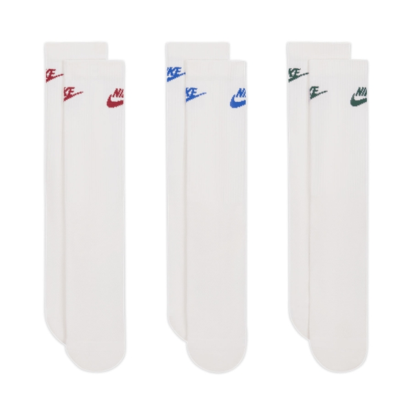 Nike Everyday Elevated Dri-FIT Crew x 3 Calcetines - White/Red