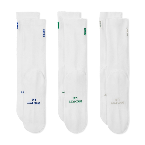 Nike Court Everyday Elevated x 3 Calcetines - White/Blue