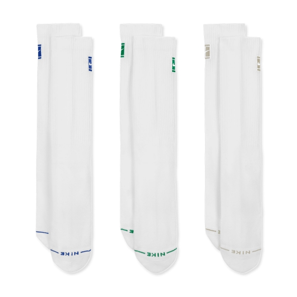 Calcetines Padel Nike Court Everyday Elevated x 3 Calcetines  White/Blue IH8633903