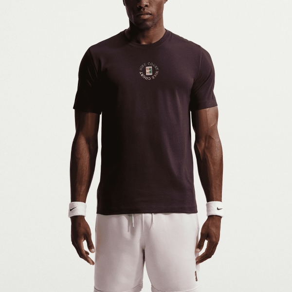 Men's T-Shirt Padel Nike Court DriFIT Heritage TShirt  Burgundy Ash IM6128647