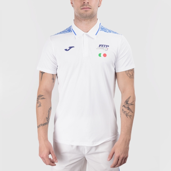 Polo Padel Hombre Joma FITP Logo Pro Polo  White SW10701D0101