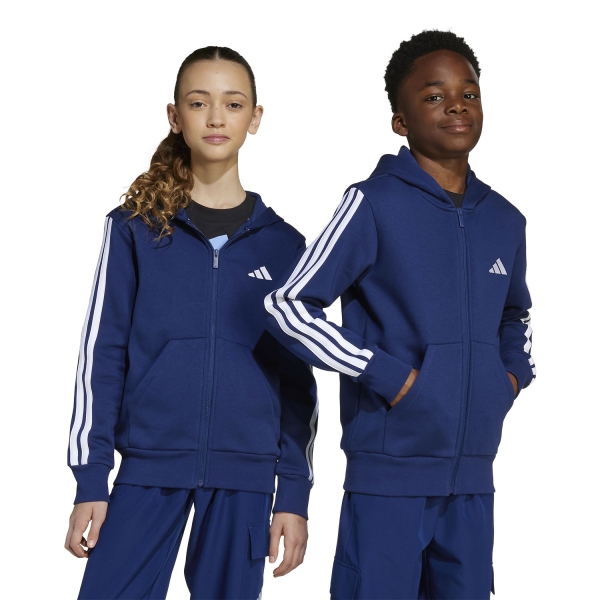 Chándale y Sudadera Padel Niño adidas Essentials 3 Stripes Sudadera Ninos  Dark Blue/White JY4980