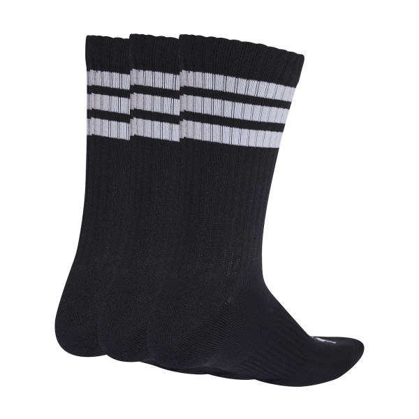 adidas 3 Stripes Cushioned Crew x 3 Calcetines - Black/White