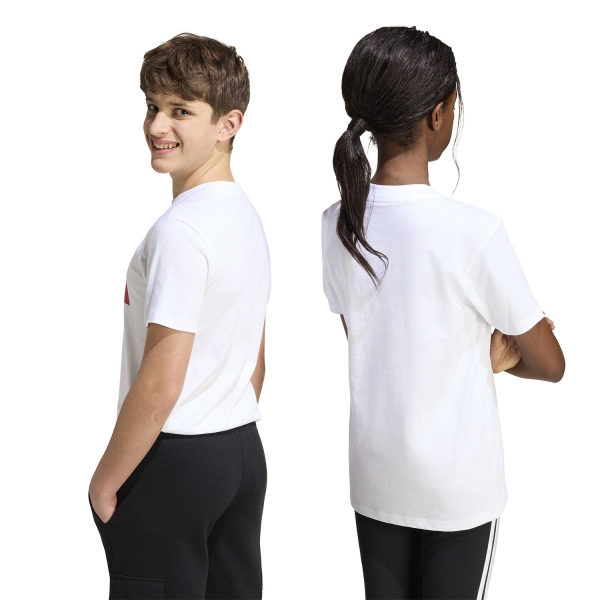 adidas Essentials T-Shirt Kids - White/Pure Ruby