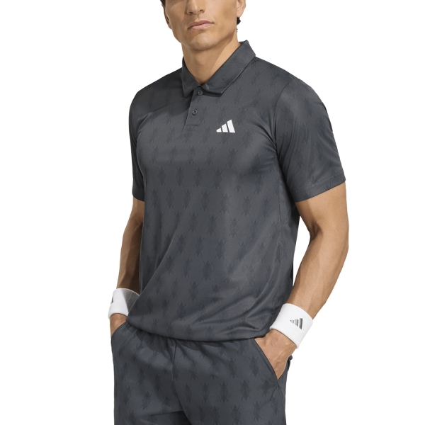 Polo Padel Hombre adidas Club Graphic Pro Polo  Carbon/Black KS8273